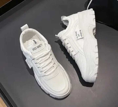 JAZZ GIRL Trendy Thar White Korean Sneakers For Women(White , 5)