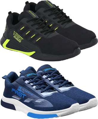 BRUTON 2 Combo Sneaker Shoes Sneakers For Men(Black, Blue , 7)