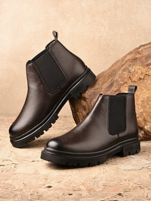Roadster Men’s High Chelsea Boots – Stylish & Comfortable Boots For Men(Brown , 8)