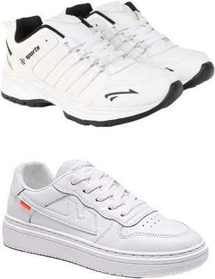 DRACKFOOT Men's Lightweight Comfortable Sports Shoes Casuals For Men(White , 7)