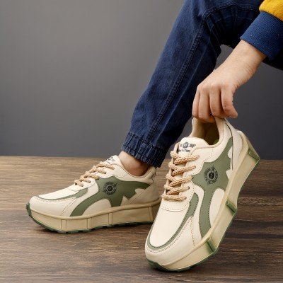 ROCKFIELD Sneakers For Men(Beige, Green , 10)