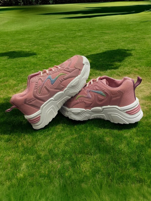 Fabbmate Fabbmate Light Weight Thick Heel Sneakers for Women Sports Shoes Sneakers For Women(Pink , 7)