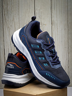 asian Casual Sneaker Shoes for Men | Soft Cushioned Insole || Platinum-04 Running Shoes For Men(Navy, Orange , 7)