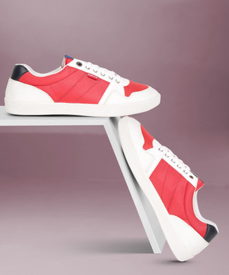 LEVI'S Men's Color-blocked Sneakers Sneakers For Men(Red , 8)