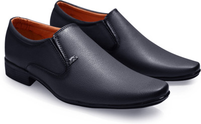 Feetway Slip On Formal Shoes Without Lace Black Office Wear Extra Cushion Padded Insole For Extra Comfort Party Wedding Shoes For Men For Men Slip On For Men(Black , 7)