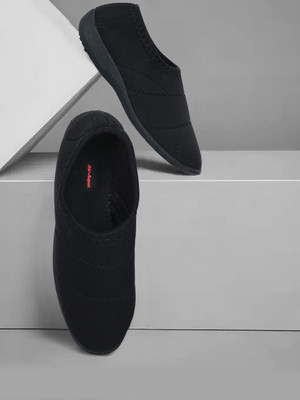 airaqua Printed Winter Bellies for Women | Comfortable Slip-On Canvas Ballerina Shoes Bellies For Women(Black , 6)