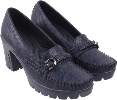 METRO Mocassin For Women(Navy , 4)