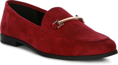 London Rag Burgundy Metal Sling Casual Loafers Loafers For Men(Maroon)
