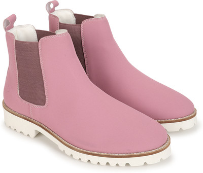 yoho YOHO Comfortable Boots for Women | Extra Cushioned Footbed | Ankle Boot Low Heel Boots For Women(Pink , 8)