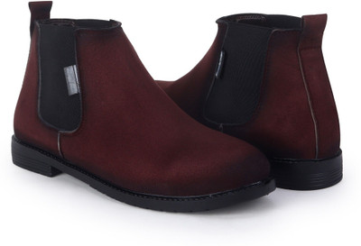 TheShoeGallery Stylish Velvet Boots For Womens Boots For Men(Maroon , 6)