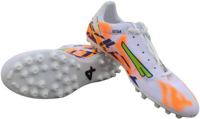 SEGA NEW Spectra Primer (2025) Football Shoes For Men(White, Orange , 8)