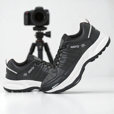 KRAFTON Jogging Shoes For Men(Black , 7)