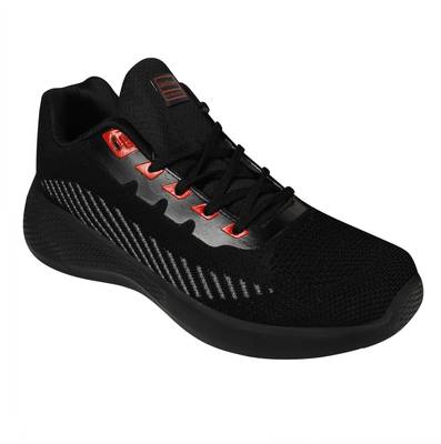 Unistar UNISTAR BLACK SPORTS SHOES WITH MEMORY FOAM INSOLE AND