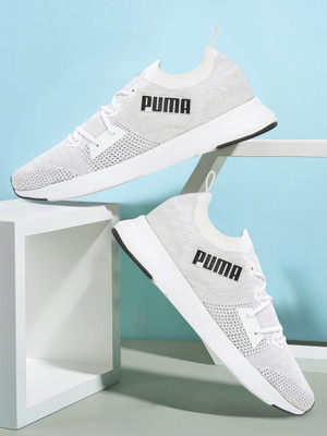 PUMA Flyer Runner Engineered Knit V1 Sneakers For Men(White , 10)