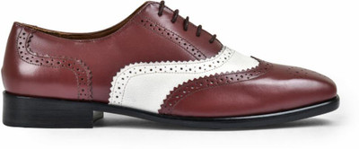 dumanera Ethan Brogues For Men(White , 10)