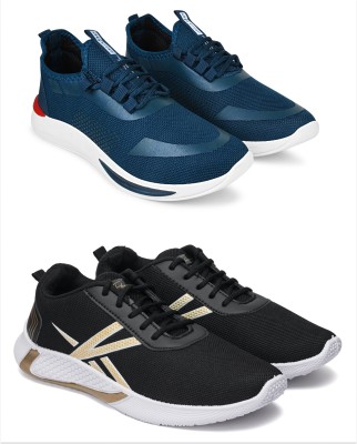 Free Kicks Combo Of 2 Shoes FK-436 & FK-492 Sneakers For Men(Black, Blue)