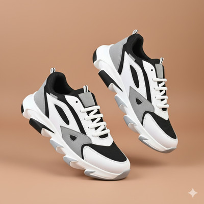 HARMEET Sneakers For Men(White, Grey , 6)