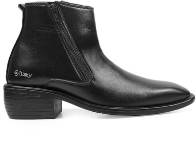 BXXY Heel Height Increasing Formal Slip-on Zip Boot For Men Boots For Men(Black , 6)