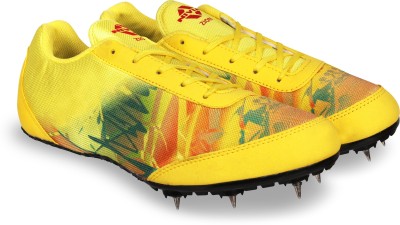 NIVIA Men Zion-1 Mesh Spikes Shoes for Track & Field Shoe - 10UK, Orange Running Shoes For Men(Yellow)