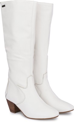 Delize Chelsea Knee Boots For Women(White , 3)