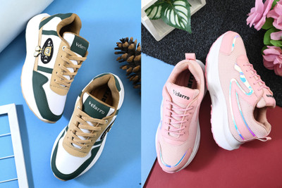 Velarro VRW09 Pink_VRW10 Green+Beige Casuals For Women(Pink, Green, Beige , 6)