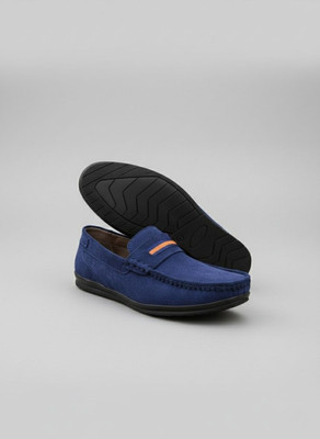 FOR-B FOR-B COMFORTS Genuine Nubuck Leather Casual Loafers For Men Loafers For Men(Navy , 8)