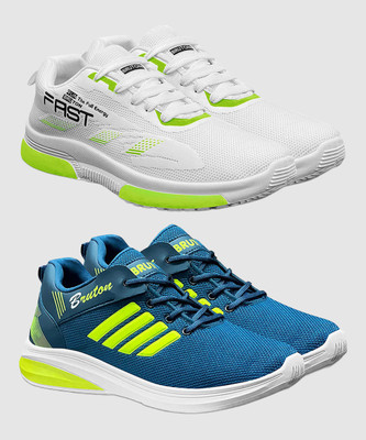 BRUTON Combo Pack Of 2 Trendy & Stylish Casual Shoes Running Shoes For Men(White, Blue , 9)