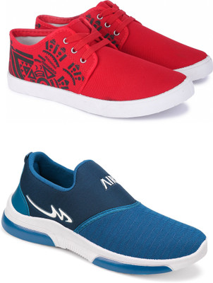Free Kicks Combo Of 2 Shoes FK-202 & FK-Mexico Sneakers For Men(Blue , 10)