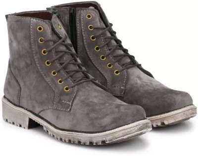 STREETLOOK STREETLOOK Ankle Long Boots High-top For Men Boots For Men(Grey)