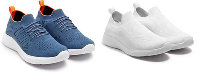 Face Stylish Sports Shoes for Men – Ideal for Running, Gym & Training Sneakers For Men(White, Orange , 6)