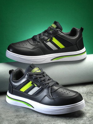 asian Casual Sneakers Shoes For Men SYDNEY-02 Sneakers For Men(Grey, Green , 8)