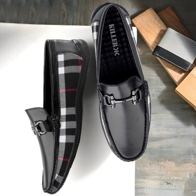 KILLER Men's Latest Faux Leather Material Party Wear Slip-on shoes Party Wear For Men(Black , 7)