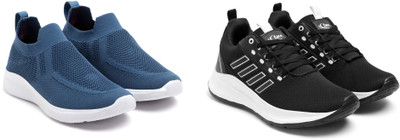 Face Sneakers For Men(Black, Blue , 9)