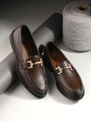 House of Pataudi House Of Pataudi Men Brown Faux Leather Formal Slip On Loafers Loafers For Men(Brown)