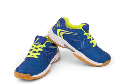 Frolic SMASH Badminton Shoes For Men(Blue, Green , 9)