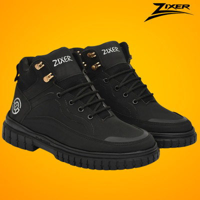 Zixer Long Hign Top Boots Shoes For Men High Ankle Long Hiking Tracking Jungle Outdor Boots For Men(Black , 10)