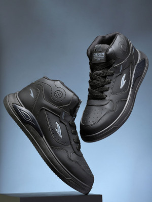 asian Casual Sneaker Shoes For Men|| Soft Cushioned Insole || Moscow-12 High Tops For Men(Black , 7)