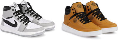 DARTKICK Versatile Casual Shoes for Men – Smart, Sleek & Comfortable Casuals For Men(Orange, White , 9)