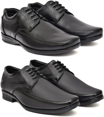 Kaushx Men’s Premium Formal Leather Shoes for Office & Business Wear Slip On For Men(Black, Black , 7)