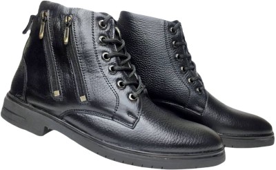 KOXA RA 122 Black 6 - Ankle Length Boots for Men (Genuine NDM Leather), Outdoors For Men(Black)
