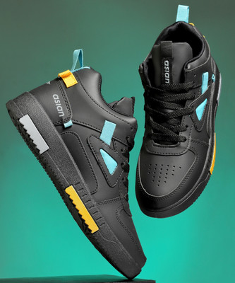 asian Casual Sneaker Shoes For Men|| Soft Cushioned Insole || Tarzan-11 High Tops For Men(Black , 6)