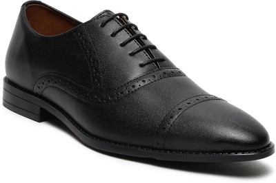 LOUIS STITCH Black Oxford Leather Lace Up Shoes for Men RGOXJB UK 10 Oxford For Men(Black)