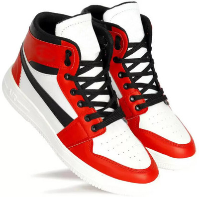 Star shoes Attractive & Stylish outdoor, Partywear, Sneaker Shoes For Men's & Boy's High Tops For Men(Red , 7)