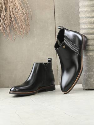 ALBERTO TORRESI Alberto Torresi Synthetic Black Chelsea Boots For