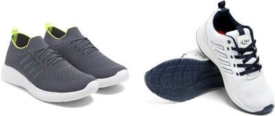 Face Sneakers For Men(White, Grey , 8)