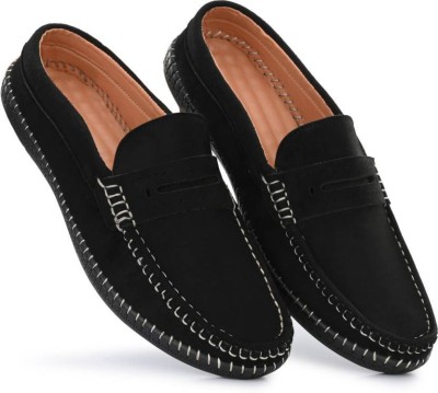 Men's Avenue Men's Black Back Open Loafers(Black)Half Casual Shoes Loafers For Men(Black , 8)