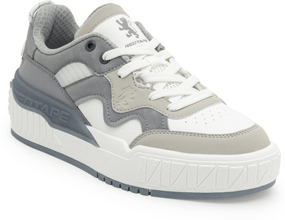 RED TAPE Casual Sneaker Shoes for Women|Sophisticated Rounded Front, Aerated Mesh Design Sneakers For Women(White, Grey , 5)