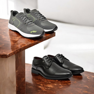 KRITON Trendy & Durable Men’s Boots – Perfect for Everyday Wear Boots For Men(Grey, Black , 6)