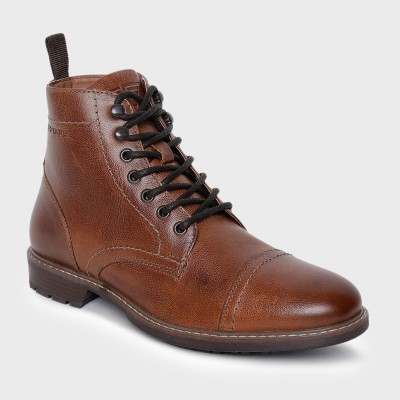 RED TAPE Ankle Length Boots for Men | Soft Cushioned Insole, Slip-Resistance Boots For Men(Tan)