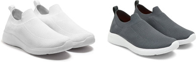 Face Stylish Sports Shoes for Men – Ideal for Running, Gym & Training Sneakers For Men(White, Grey , 6)